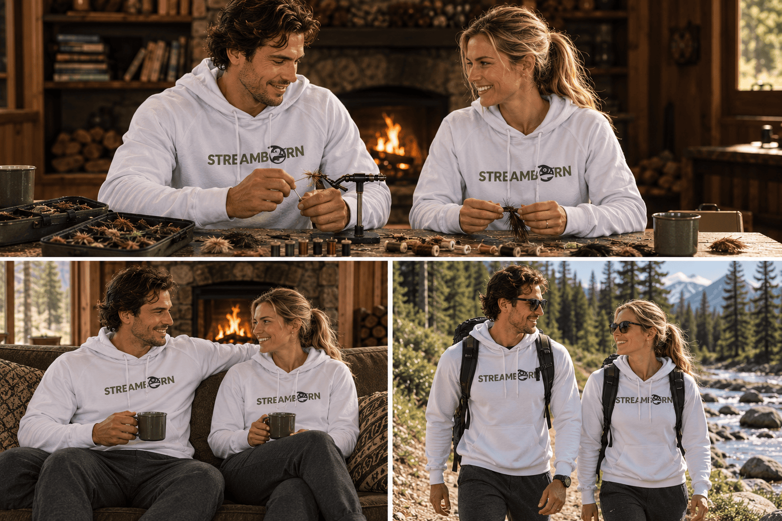 SB Hoodie White Lifestyle